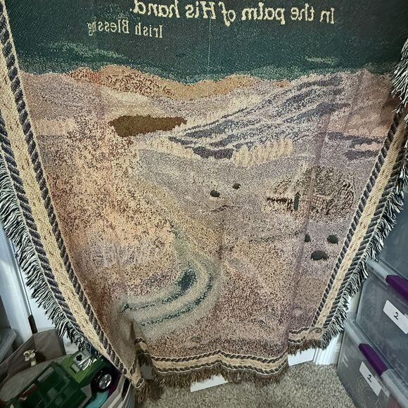 Irish Blessing Woven Tapestry Throw 50" X 70" with Celtic corner Knot Design - Picture 9 of 13